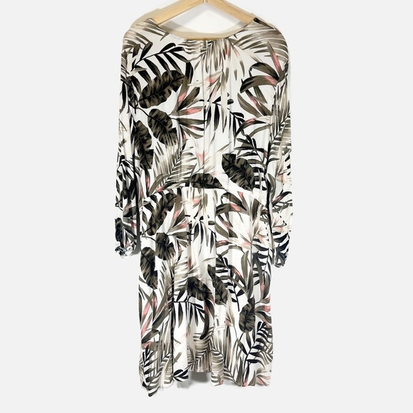 Old Navy Palm Print Faux Cross Over Mini Dress Long Sleeve Plus Size XXL - Picture 2 of 9